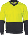 DNC HiVis Two tone Fleecy Sweat Shirt, V-Neck (3822)