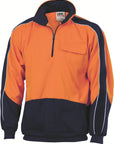 DNC HiVis Two Tone 1/2 Zip Hi-Neck Panel Fleecy Windcheater (3823)