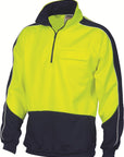 DNC HiVis Two Tone 1/2 Zip Hi-Neck Panel Fleecy Windcheater (3823)