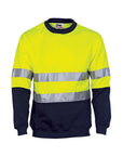 DNC HiVis Two Tone Fleecy Sweat Shirt (Sloppy Joe) with CSR R/Tape Crew-Neck (3824)