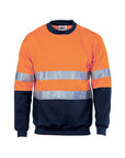 DNC HiVis Two Tone Fleecy Sweat Shirt (Sloppy Joe) with CSR R/Tape Crew-Neck (3824)