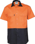 DNC HiVis Two Tone Cotton Drill Shirt, Short Sleeve (3831)
