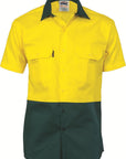 DNC HiVis Two Tone Cotton Drill Shirt, Short Sleeve (3831)