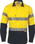 DNC HiVis Two Tone Cotton Shirt with 3M R/Tape, Long Sleeve (3836)