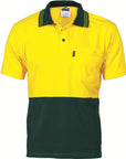 DNC HiVis Cool-Breeze Cotton Jersey S/S Polo Shirt with Under Arm Cotton Mesh (3845)