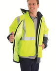 DNC HiVis 4 in 1 Two Tone Breathable Jacket with Vest and 3M R/Tape (3864)