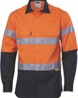 DNC HiVis Two Tone Cool-Breeze Cotton Shirt with 3M Reflective Tape, L/S (3886)