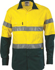 DNC HiVis Two Tone Cool-Breeze Cotton Shirt with 3M Reflective Tape, L/S (3886)