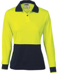 DNC Ladies HiVis Two Tone Polo Shirt - Long Sleeve (3898)