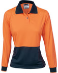 DNC Ladies HiVis Two Tone Polo Shirt - Long Sleeve (3898)