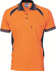 DNC HiVis Cool-Breeze Contrast Mesh Panel S/S Polo Shirt, S/S (3901)