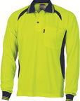 DNC Cool-Breeze Contrast Mesh Polo - long sleeve (3902)