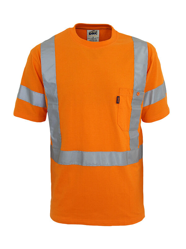 Dnc Workwear Hi-vis Segment Taped Cotton Backed Long Sleeve Polo - 3518