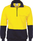 DNC HiVis Two Tone 1/2 Zip Cotton Fleecy Windcheater (3923)