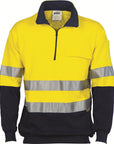 DNC HiVis Two Tone 1/2 Zip Cotton Fleecy Windcheater with 3M R/T (3925)