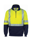 DNC HiVis Cross Back D/N Two Tone 1/2 Zip Fleecy Sweat Shirt (3929)