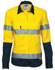 DNC Ladies HiVis Two Tone Drill Sh irt with 3M R/Tape - Long sleeve -(3936)