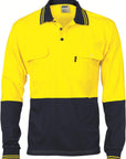 DNC HiVis Cool-Breeze 2 Tone Cotton Jersey Polo Shirt with Twin Chest Pocket - L/S (3944)