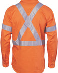 DNC HiVis Cool-Breeze Cross Back Cotton Shirt with 3M R/Tape - long sleeve (3946)