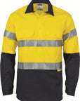 DNC HiVis Cool-Breeze Close Front L/S Cotton Shirt with 3M R/T (3949)