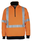 DNC Hivis X Back 1/2 Zip Cotton Jumper (3952)