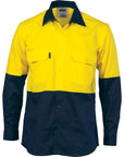DNC HiVis 2 Tone Cotton Drill L/S Vented Shirt (3981)