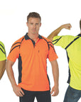 DNC HiVis Stripe Panel Cool Breathe Polo, S/S (3979)