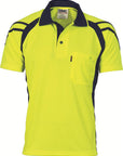 DNC HiVis Stripe Panel Cool Breathe Polo, S/S (3979)