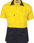 DNC HiVis 2 Tone Cotton Drill S/S Vented Shirt (3980)