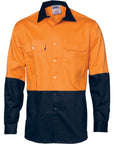 DNC HiVis 2 Tone Cotton Drill L/S Vented Shirt (3981)