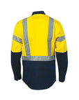DNC HiVis D/N 2 Tone Drill Shirt with H Pattern Reflective Tape, Long Sleeve (3983)