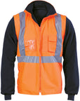 DNC HiVis Cross Back D/N "4 in 1" Zip Off Sleeve Reversible Vest (3994)