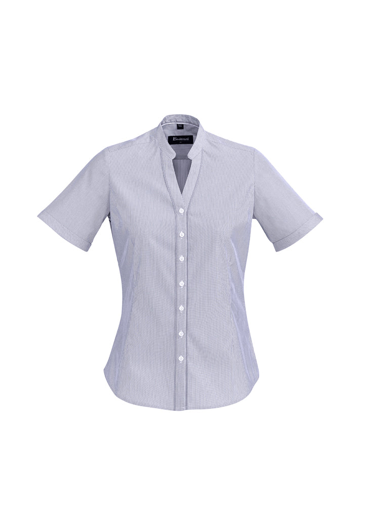 Biz Corporate Womens Bordeaux Short Sleeve Shirt (40112)-Clearance