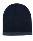Headwear Roll Down Two Tone Acrylic Beanie - Toque Hat (4188)
