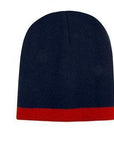 Headwear Roll Down Two Tone Acrylic Beanie - Toque Hat (4188)