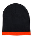 Headwear Roll Down Two Tone Acrylic Beanie - Toque Hat (4188)