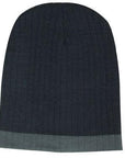 Headwear Two Tone Cable Knit Beanie - Toque (4195)