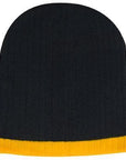Headwear Two Tone Cable Knit Beanie - Toque (4195)