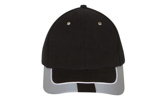 Headwear Brushed Heavy Cotton With Reflective Trim &amp; Tab On Peak Cap (4214)
