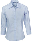 DNC Ladies Stretch Yarn Dyed Contrast 3/4 Sleeve Stripe Shirt (4234)