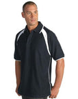 DNC Mens Poly/Cotton Contrast Raglan Panel Polo (5243)