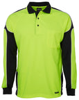 JB's Wear Hi Vis Long Sleeve Arm Panel Polo - Adults (6AP4L)