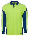 JB's Wear Hi Vis Long Sleeve Arm Panel Polo - Adults (6AP4L)