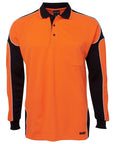 JB's Wear Hi Vis Long Sleeve Arm Panel Polo - Adults (6AP4L)