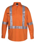 JB's Wear Hi Vis (D+N) L/S 150G Cross Back Tape Shirt (6DCBL)