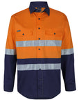 JB's Wear Hi Vis (D+N) L/S Stretch Work Shirt With Tape (6DSWL)