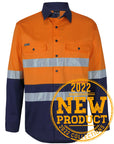 JB's Wear Hi Vis (D+N) L/S Stretch Work Shirt With Tape (6DSWL)