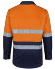 JB's Wear Hi Vis (D+N) L/S Stretch Work Shirt With Tape (6DSWL)