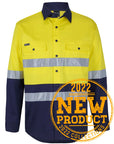 JB's Wear Hi Vis (D+N) L/S Stretch Work Shirt With Tape (6DSWL)