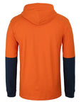 JB's Wear Hi Vis L/S Cotton Tee With Hood (6HCTL)